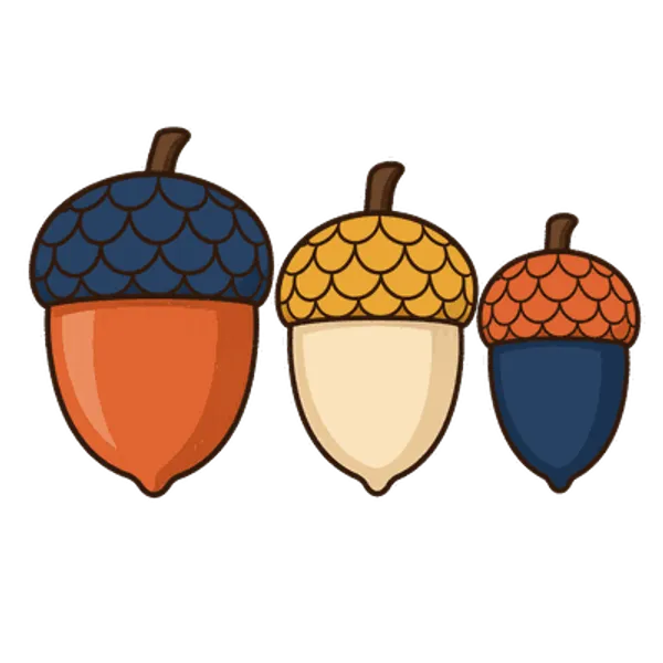 Three acorns, free transparent PNG illustration