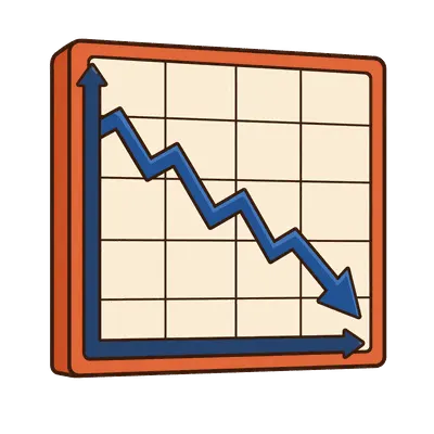 Falling chart illustration, free PNG