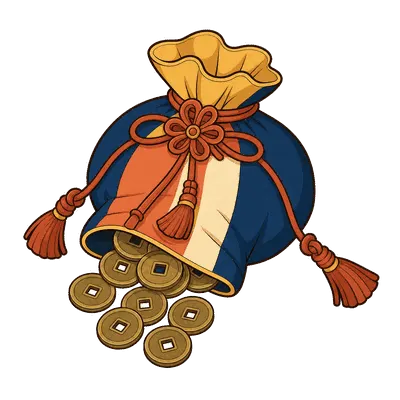 Lucky money pouch illustration, free PNG