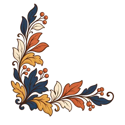 Corner flourish illustration, free PNG
