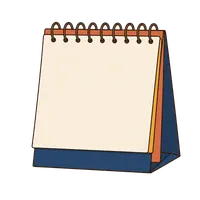 Desk calendar illustration, free PNG