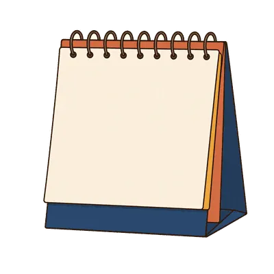 Desk calendar illustration, free PNG