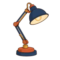 Desk lamp illustration, free PNG
