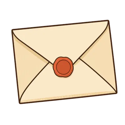 Sealed envelope illustration, free PNG