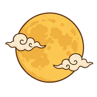 Full moon behind clouds illustration, free PNG