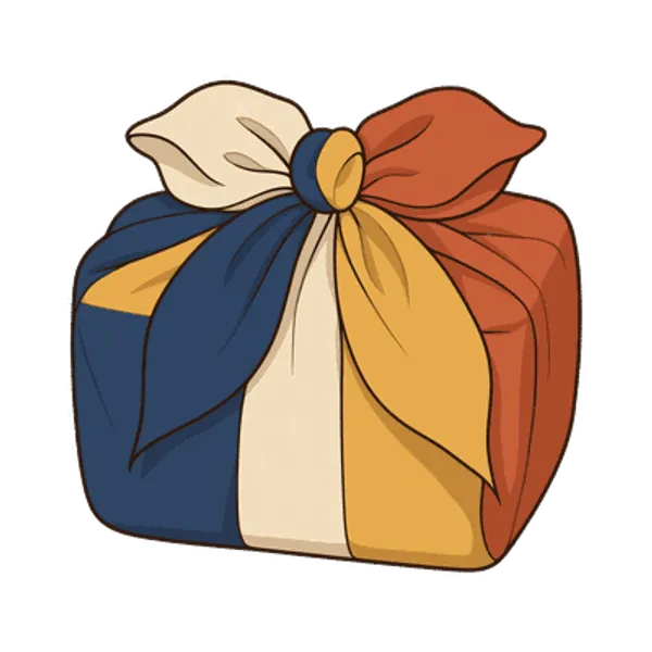 Gift wrapped in bojagi, free transparent PNG illustration