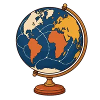 Trade routes illustration, free PNG