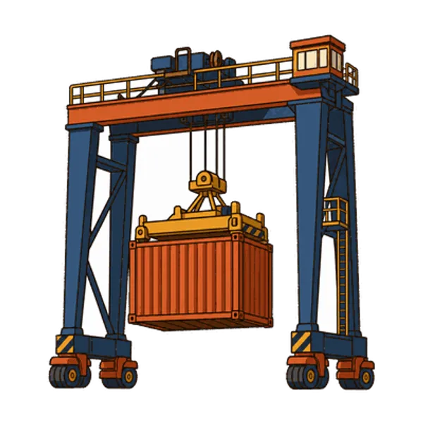 Port gantry crane, free transparent PNG illustration