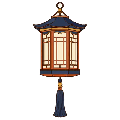 Traditional lantern illustration, free PNG