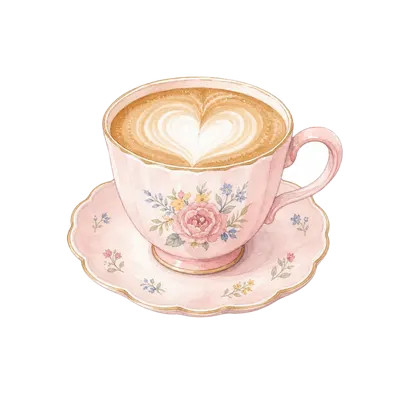 Latte cup illustration, free PNG