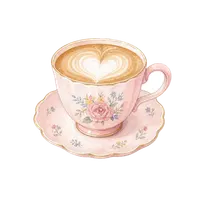 Latte cup illustration, free PNG