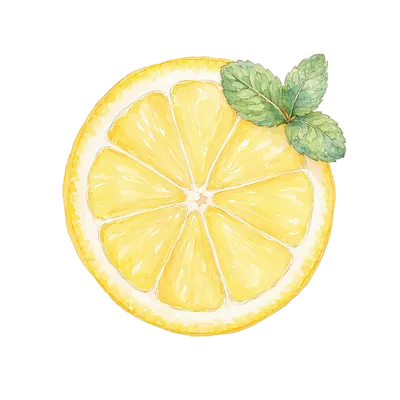 Lemon slices illustration, free PNG
