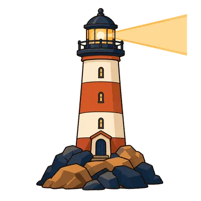 Lighthouse illustration, free PNG