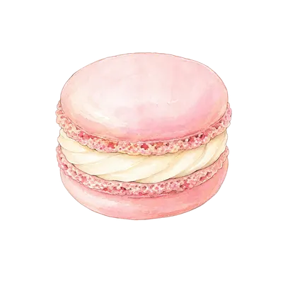 Pink macaron illustration, free PNG