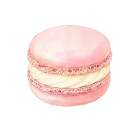 Pink macaron illustration, free PNG