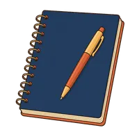 Notebook and pen illustration, free PNG