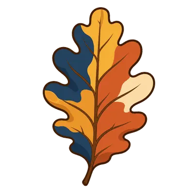 Oak leaf illustration, free PNG