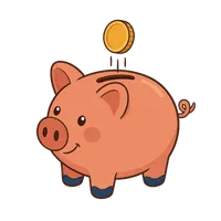 Piggy bank illustration, free PNG