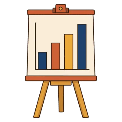 Presentation board illustration, free PNG