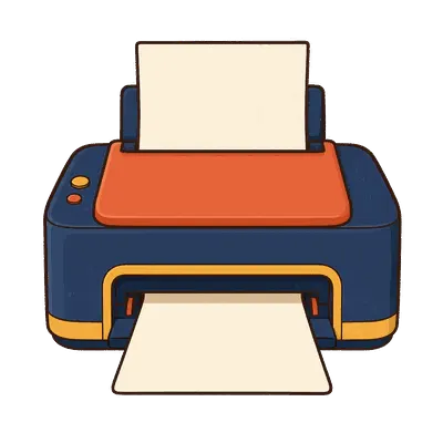 Desktop printer illustration, free PNG