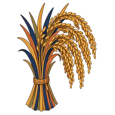Sheaf of rice illustration, free PNG