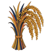 Sheaf of rice illustration, free PNG