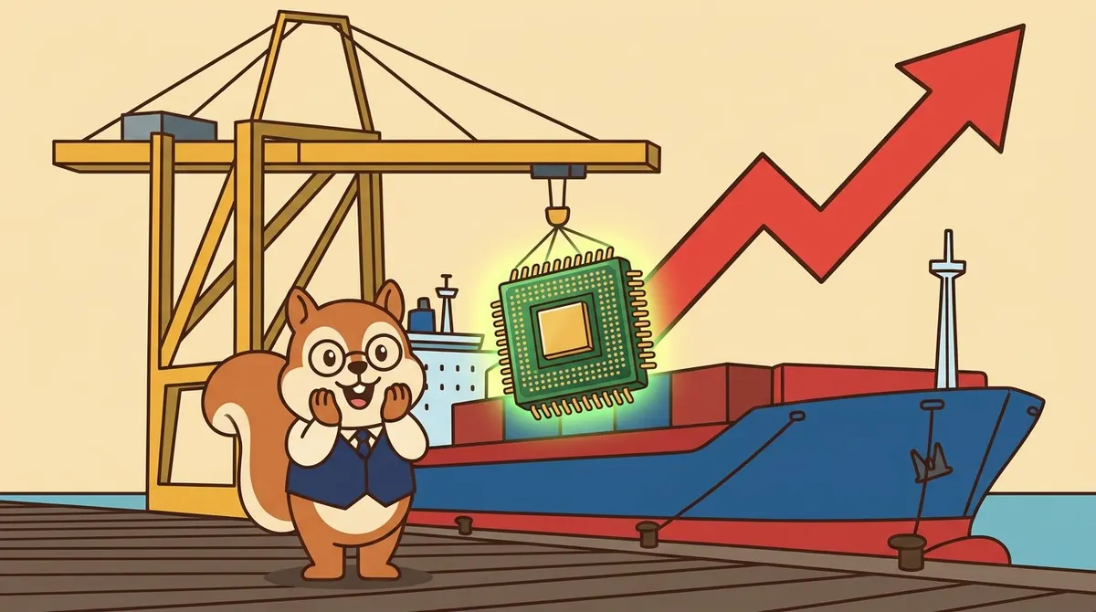 Illustration: Korean chip exports leaving port