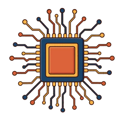 Semiconductor chip illustration, free PNG