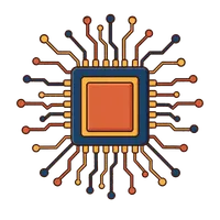 Semiconductor chip illustration, free PNG