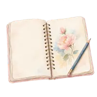 Sketchbook and pencil illustration, free PNG