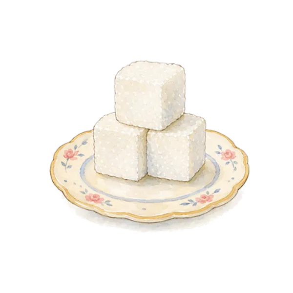 Sugar cubes on a dish, free transparent PNG illustration