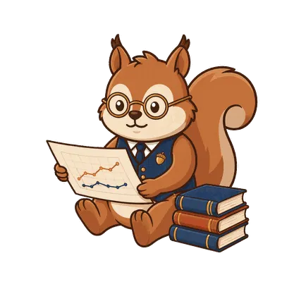 Squirrel reading illustration, free PNG