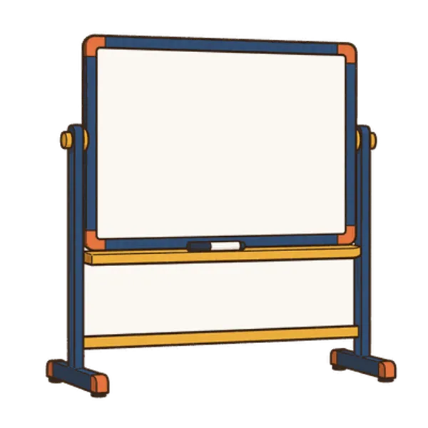 Whiteboard on castors, free transparent PNG illustration
