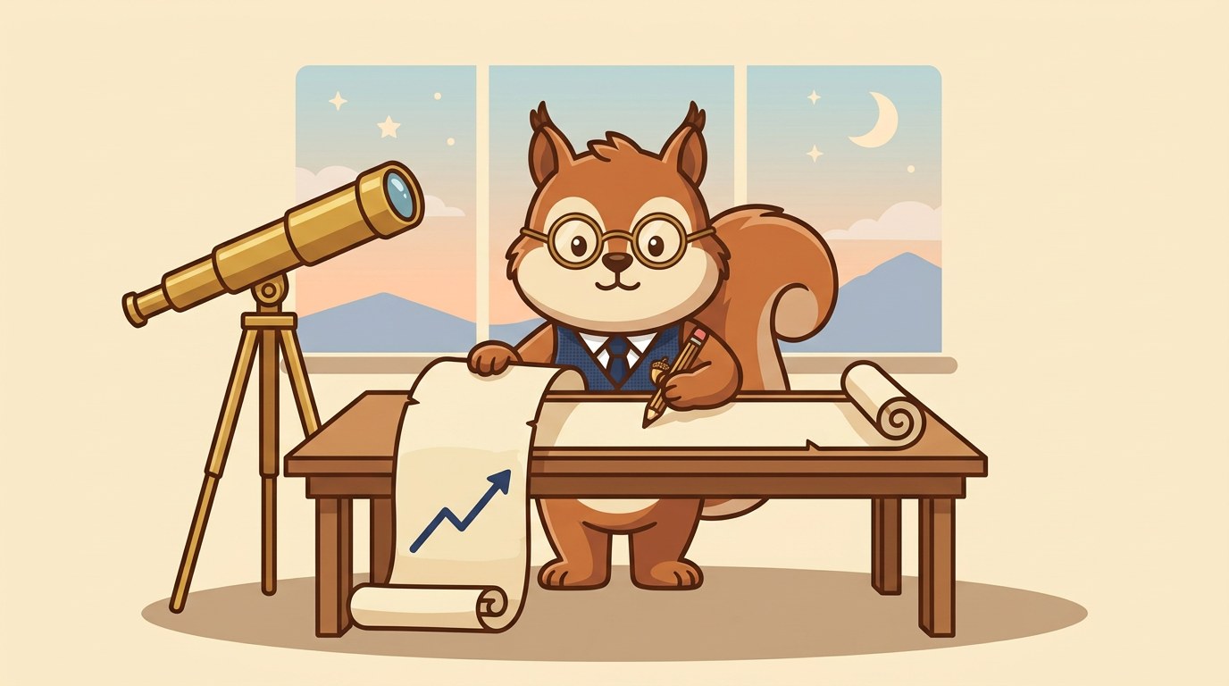 관측소에서 차트를 살피는 토리
