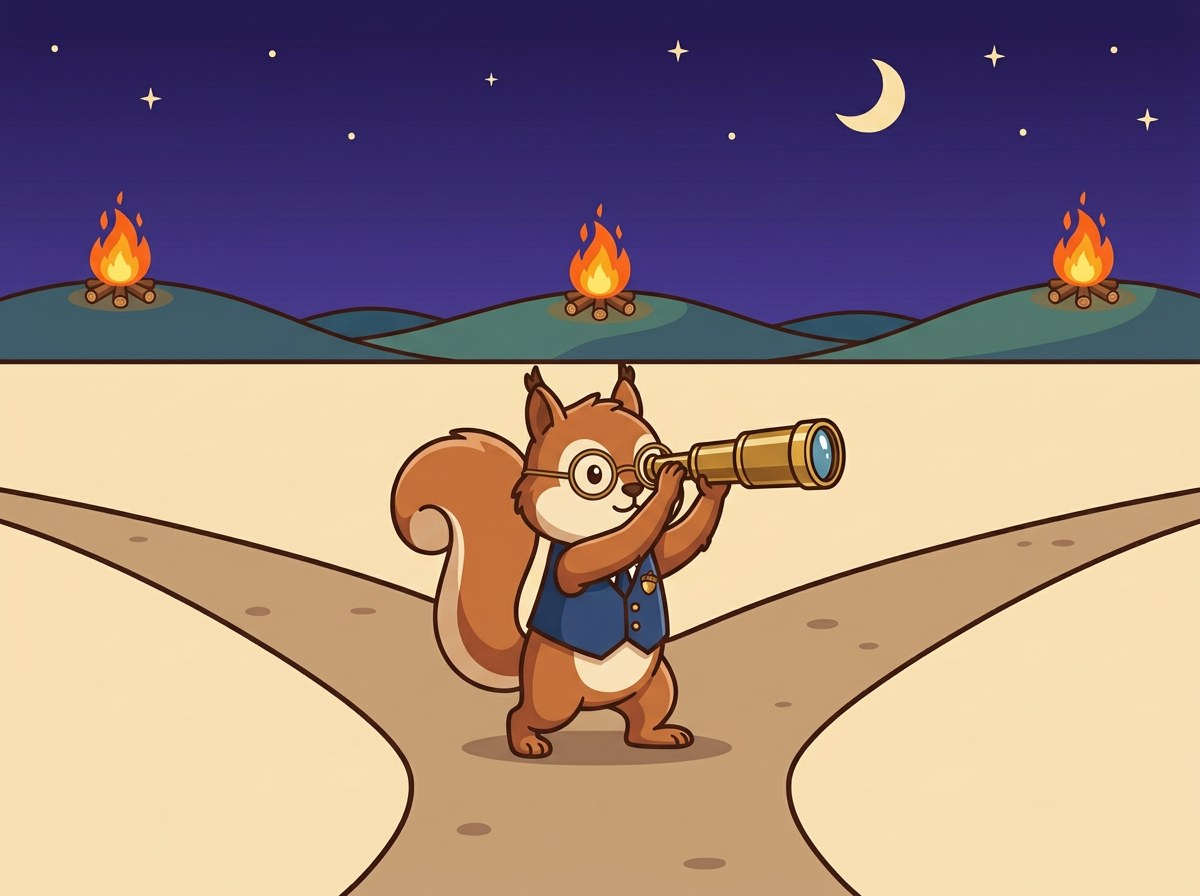 세 봉화를 보는 토리